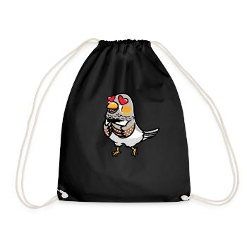 Zebra Finch Bird In Love Emoticon - Sac de sport léger - noir - Devant