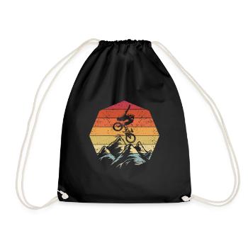 BMX cooles Retro Fan Geschenk Motiv für Junge Mädc - Turnbeutel - Schwarz - Vorne