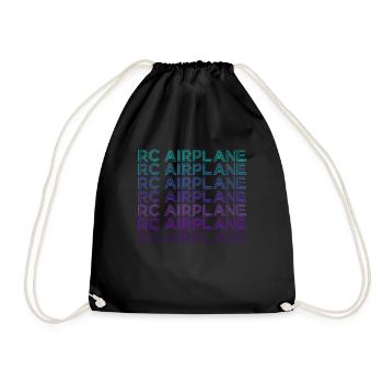 RC Airplane Drone Pilot Retro - Drawstring Bag - black - Front