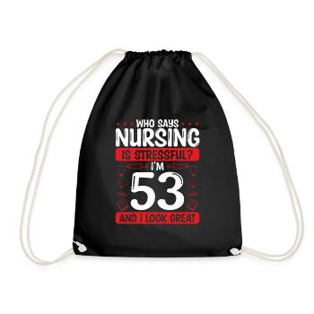 53 Anniversaire Infirmières 53 ans Infirmière au travail - Sac de sport léger - noir - Devant