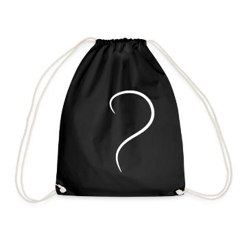 White Half Heart Design - Drawstring Bag - black - Front