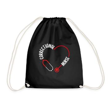 Correctional Nurse Stethoscope Nurses Nursing - Drawstring Bag - black - Front