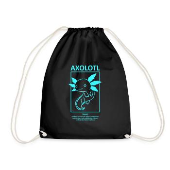 Doux Axolotl Ambystoma Kawaii Amphibians Breeder - Sac de sport léger - noir - Devant