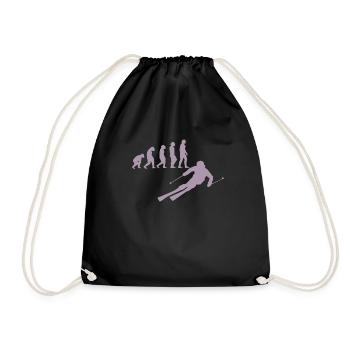 Ski skiers Skiing - Drawstring Bag - black - Front