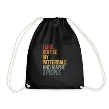 I like coffee my Patterdale and maybe 3 people - Drawstring Bag - black - Front