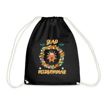 Midsommar Suède Moose Flowers Cadeau d’été - Sac de sport léger - noir - Devant