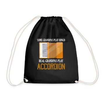 Grandpas Play Bingo Real Grandpas Play Accordion M - Drawstring Bag - black - Front