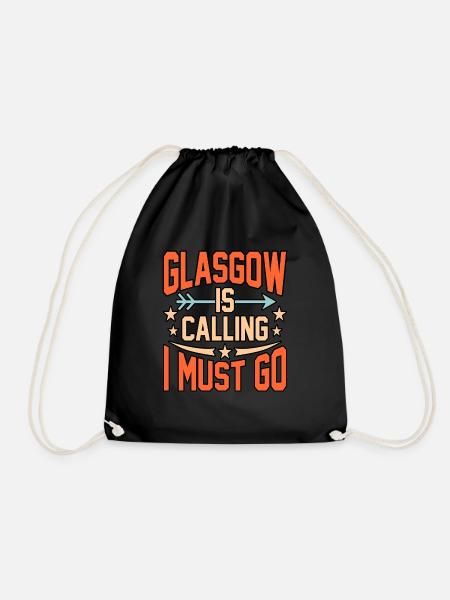 Glasgow travel gift - Drawstring Bag - black