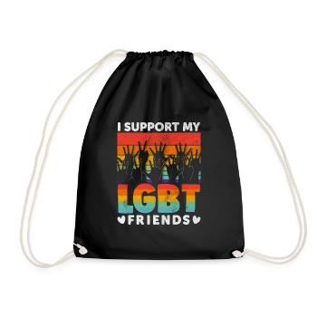 LGBT Friends - Drawstring Bag - black - Front