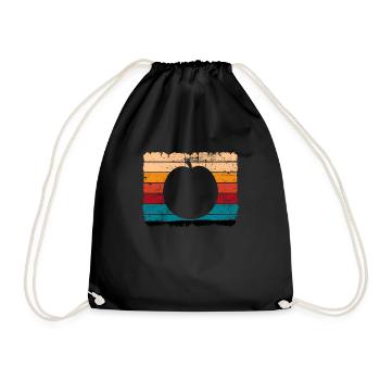 Apricot Fruit Lover Retro Veggie Diet Gift idea - Drawstring Bag - black - Front