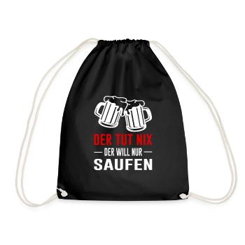 Bier Humor Party Lustiger Spruch - Turnbeutel - Schwarz - Vorne