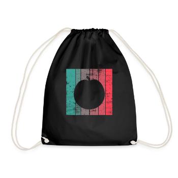 Apricot Fruit Lover Retro Veggie Diet Gift idea - Drawstring Bag - black - Front