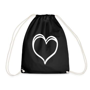 Cœur Blanc - Sac de sport léger - noir - Devant