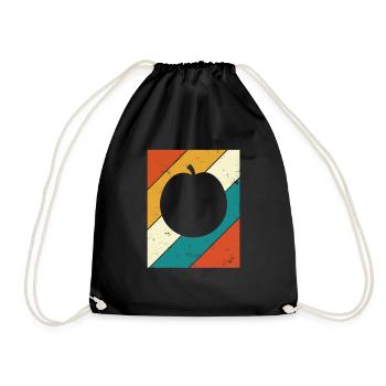 Apricot Fruit Lover Retro Veggie Diet Gift idea - Turnbeutel - Schwarz - Vorne