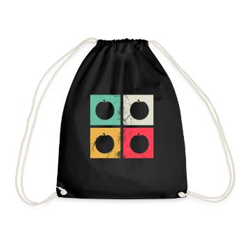 Apricot Fruit Lover Retro Veggie Diet Gift idea - Turnbeutel - Schwarz - Vorne