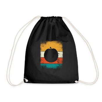 Apricot Fruit Lover Retro Veggie Diet Gift idea - Turnbeutel - Schwarz - Vorne