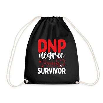 DNP Degree Survivor Funny DNP Doctor Nurse - Drawstring Bag - black - Front