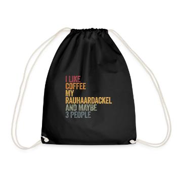 J’aime le café mon Rauhaardackel et peut-être 3 personnes - Sac de sport léger - noir - Devant