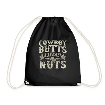 Cowboy Butts Drive Me Nuts Female Western Rodeo - Drawstring Bag - black - Front