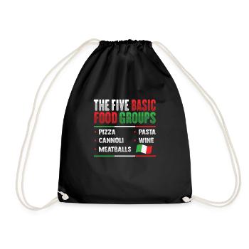 Funny Italian Italy lover - Drawstring Bag - black - Front