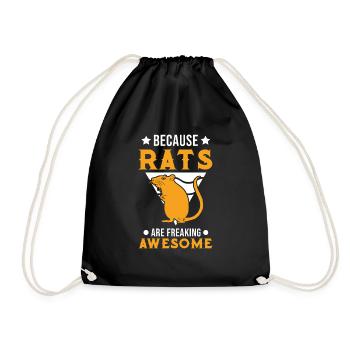 Because Rats are freaking awesome Ratte - Turnbeutel - Schwarz - Vorne