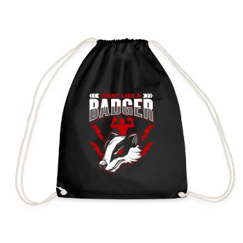 Fight Like A Badger - Drawstring Bag - black - Front
