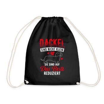 Dackel sind auf das Beste Reduziert Dackel Geschen - Turnbeutel - Schwarz - Vorne