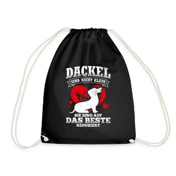 Dackel sind auf das Beste Reduziert Dackel Geschen - Turnbeutel - Schwarz - Vorne