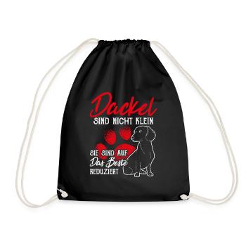 Dackel sind auf das Beste Reduziert Dackel Geschen - Turnbeutel - Schwarz - Vorne
