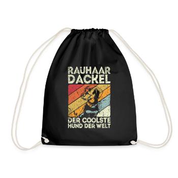 Dackel Rauhaardackel, der coolste Hund der Welt - Turnbeutel - Schwarz - Vorne