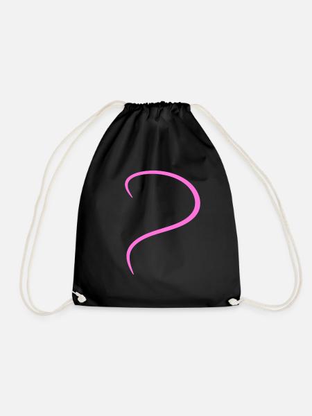 Pinkes Halbes Herz Design - Turnbeutel - Schwarz