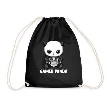 Gamer Panda Shirt - Gaming Panda - Turnbeutel - Schwarz - Vorne
