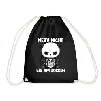 Nerv Nicht Bin Am Zocken - Bin am Zocken Gaming - Turnbeutel - Schwarz - Vorne