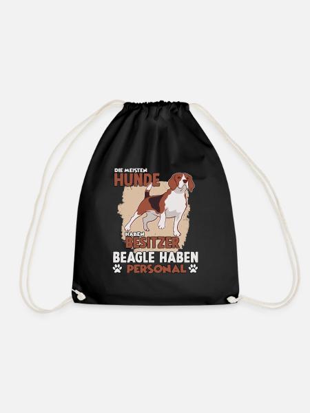 Beagle Hundebesitzer lustiges Jagdhund Gassi - Turnbeutel - Schwarz