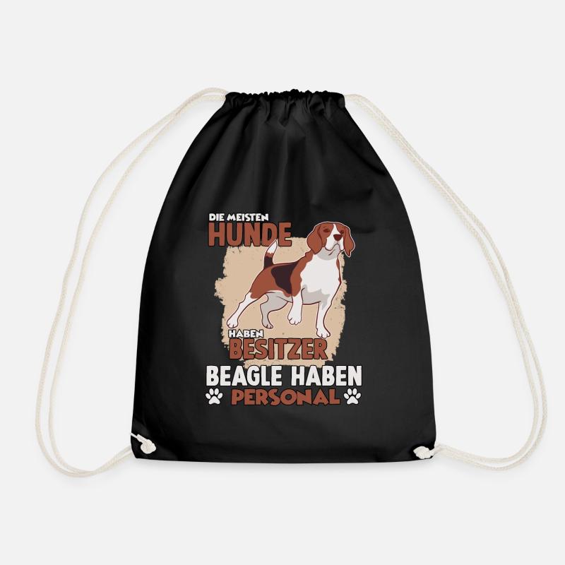 Beagle Hundebesitzer lustiges Jagdhund Gassi - Turnbeutel - Schwarz