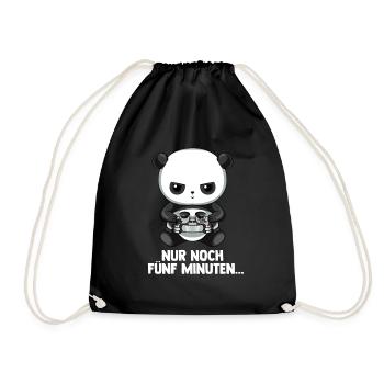 Lustiges Gaming Geschenk - Zocken Gaming Panda - Turnbeutel - Schwarz - Vorne