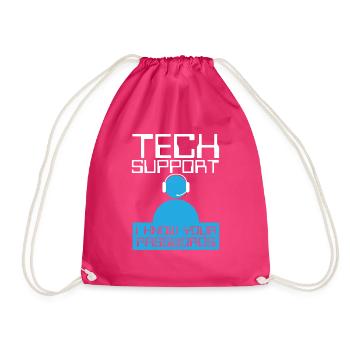 Tech Supports Know Passwords - Drawstring Bag - fuchsia - Front