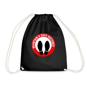 Social Distancing Maintain A Distance Introvert - Drawstring Bag - black - Front