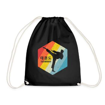 TKD Korean Martial Arts Tae Kwon - Turnbeutel - Schwarz - Vorne