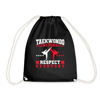 TKD Korean Martial Arts Tae Kwon - Turnbeutel - Schwarz - Vorne