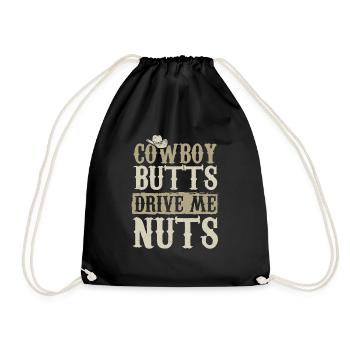 Cowboy Butts Drive Me Nuts Female Western Rodeo - Drawstring Bag - black - Front
