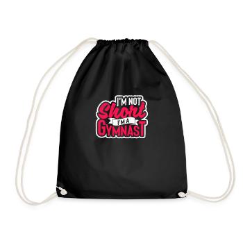 I'm not small, I'm a gymnast funny - Drawstring Bag - black - Front