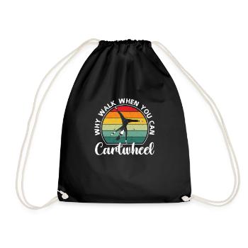 Why go when you buy Cartwheel Tumbling gymnastics - Drawstring Bag - black - Front