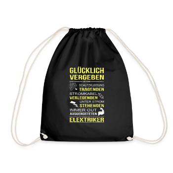 Elektriker Freundin Glücklich Vergebe - Turnbeutel - Schwarz - Vorne
