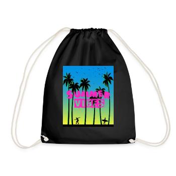 Ambiances d’été des années 90 Sunset Skateboard Surf - Sac de sport léger - noir - Devant