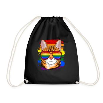 Katze LGBTQ Geschenk - Turnbeutel - Schwarz - Vorne