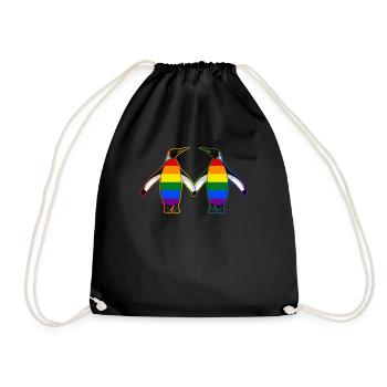pinguin LGBTQ Geschenk - Turnbeutel - Schwarz - Vorne