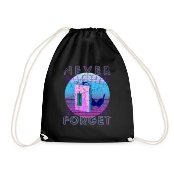 Never Forget Retro 80s 90s Nostalgia - Drawstring Bag - black - Front