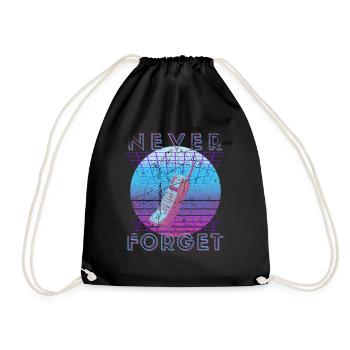 Never Forget Retro 80s 90s Nostalgia - Drawstring Bag - black - Front