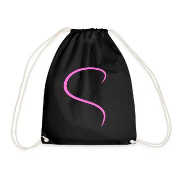 Pinkes Halbes Herz Design - Turnbeutel - Schwarz - Vorne